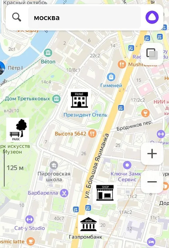 карта: Москва, улица Большая Якиманка